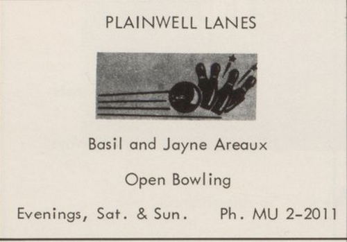 Plainwell Lanes - 1966 Ad